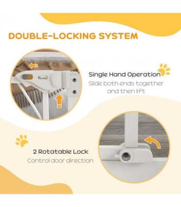 Pressure Fit Safety Gate w/ Auto Closing Door, Double Locking, 74-100cm Openings
