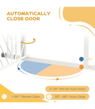Pressure Fit Safety Gate w/ Auto Closing Door, Double Locking, 74-100cm Openings