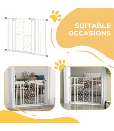 Pressure Fit Safety Gate w/ Auto Closing Door, Double Locking, 74-100cm Openings