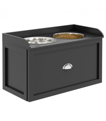 PawHut Stainless Steel Raised Dog Bowl w/ 21L Storage Drawer, for Large Dogs