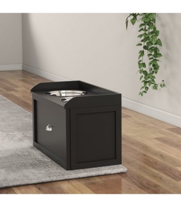 PawHut Stainless Steel Raised Dog Bowl w/ 21L Storage Drawer, for Large Dogs