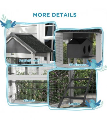 PawHut Bird Cage w/ Stands for Finches, Parakeets, Small Birds - Grey