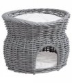 Cat Condo Willow Grey 56L x 37W x 40H cm 2-Tier Elevated Pet Cushion Bed Basket