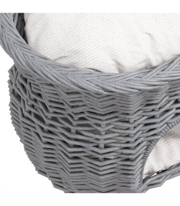 Cat Condo Willow Grey 56L x 37W x 40H cm 2-Tier Elevated Pet Cushion Bed Basket