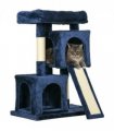 Cat Rest & Play Activity Tree Navy Blue Plush Sisal 83H x 59L x 39Wcm