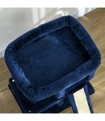 Cat Rest & Play Activity Tree Navy Blue Plush Sisal 83H x 59L x 39Wcm