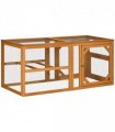 PawHut Wooden Chicken Coop w/ Perches, Doors, for 2-4 Chickens