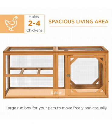PawHut Wooden Chicken Coop w/ Perches, Doors, for 2-4 Chickens