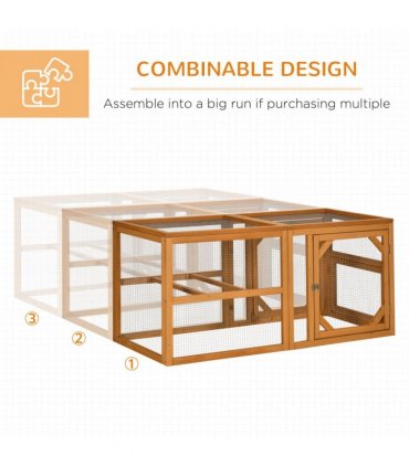 PawHut Wooden Chicken Coop w/ Perches, Doors, for 2-4 Chickens
