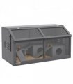 PawHut Wooden Hamster Cage for Gerbils w/ Suspension Bridge, Ladders