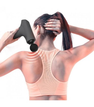 Gymcline Massage Gun Compact Size with 1500mAh Battery & 3 Speed Modes, Grey
