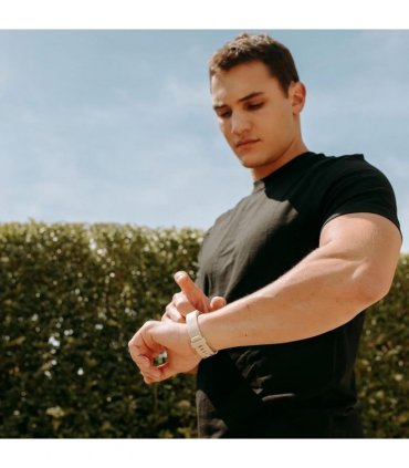 Gymcline Vesper Fitness Tracker with Body Temperature Monitoring, Cream