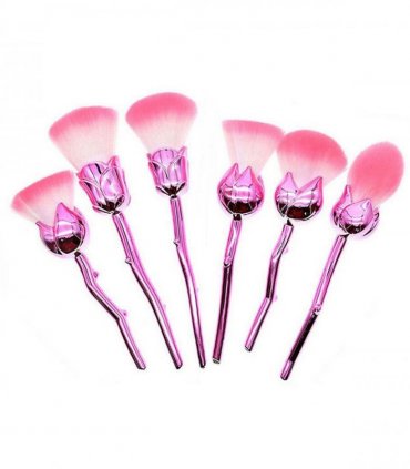 Beauty and the Beast-Inspired Rose Makeup Brushes with Glossy Handles