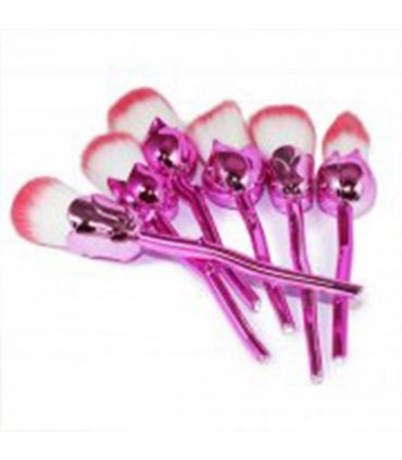 Beauty and the Beast-Inspired Rose Makeup Brushes with Glossy Handles
