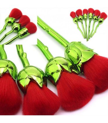 Beauty and the Beast-Inspired Rose Makeup Brushes with Glossy Handles