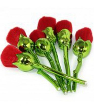 Beauty and the Beast-Inspired Rose Makeup Brushes with Glossy Handles