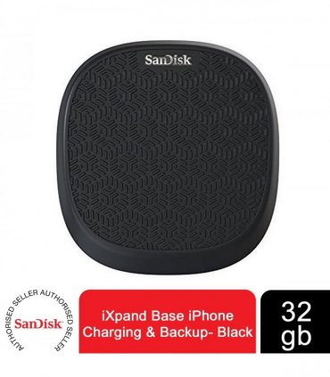 Charging & Backup Base - Plastic Black 32GB - Fast Charge 15W Power - 19x13x6cm