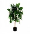 130cm Luxury Artificial Wisteria Tree White Flowers - Premium Range
