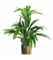 65cm Artificial Realistic Bamboo Shrub Plant with Gold Metal Planter