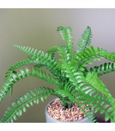 40cm Artificial Fern Plant with Ceramic Planter & Stand