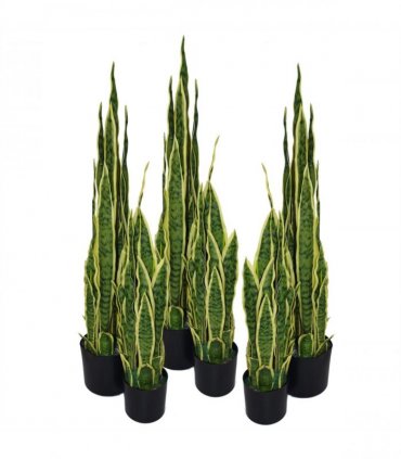 90cm (3ft) Artificial Sansevieria Yellow Green Indoor Plant - Large