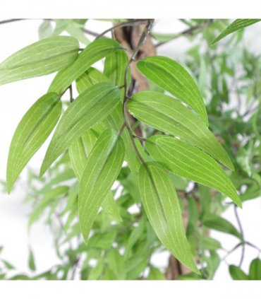 140cm Leaf Realistic Artificial Japanese Fruticosa Ficus Tree, Green Gold