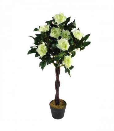 Artificial Cream Rose Tree Wedding Twisted Vine Detail 90cm (3ft)