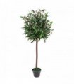 90cm Leaf Design UK Realistic Artificial Olive Tree in Black Plastic Pot