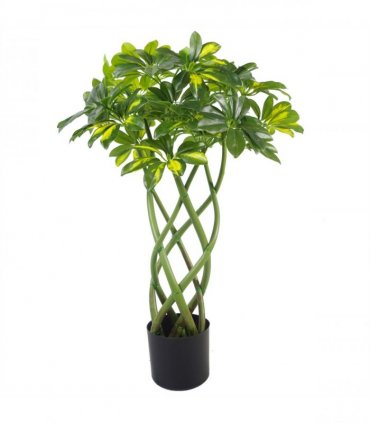 70cm Artificial Twisted Stem Gold Capella Arboricola Artificial Plant Bonsai Bush