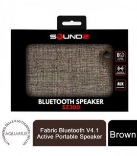 Portable Bluetooth Speaker Fabric Brown 2 x 3W Output TF Card Slot Hands-Free