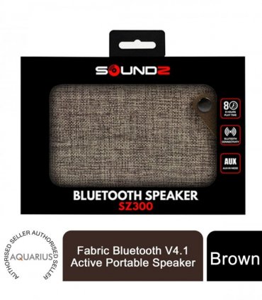 Portable Bluetooth Speaker Fabric Brown 2 x 3W Output TF Card Slot Hands-Free