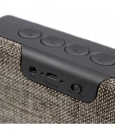 Portable Bluetooth Speaker Fabric Brown 2 x 3W Output TF Card Slot Hands-Free