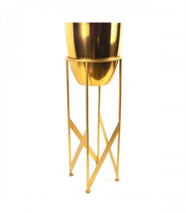 55cm Gold Planter with Matching Stand