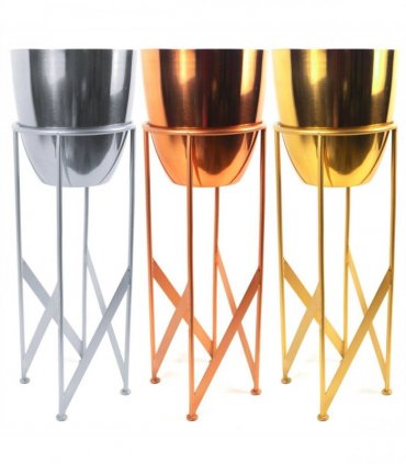 55cm Gold Planter with Matching Stand