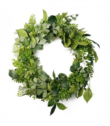 50cm Artificial Wreath Fern Leaf