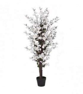 120cm Artificial White Blossom Tree