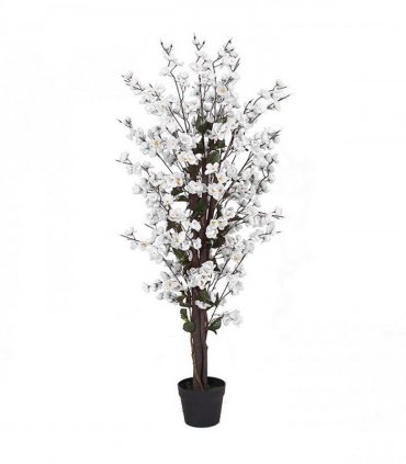 120cm Artificial White Blossom Tree