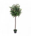 120cm Leaf Design UK Realistic Artificial Olive Tree in Black Plastic Pot