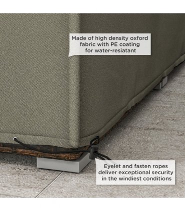 Outdoor Furniture Cover Grey Oxford Fabric PE 222L x 155W x 67H cm Waterproof