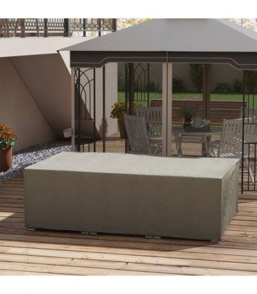 Outdoor Furniture Cover Grey Oxford Fabric PE 222L x 155W x 67H cm Waterproof