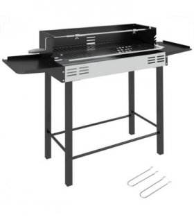 Charcoal Spit Roasting Machine Black Stainless Steel 118cmx32cmx90cm Grill