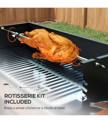 Charcoal Spit Roasting Machine Black Stainless Steel 118cmx32cmx90cm Grill