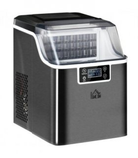 Ice Maker Machine Stainless Steel 20kg/day 25.2cm x 36cm x 37.1cm Black