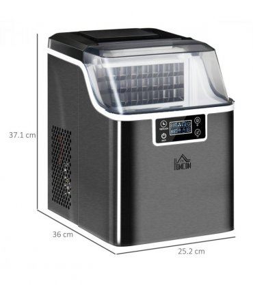 Ice Maker Machine Stainless Steel 20kg/day 25.2cm x 36cm x 37.1cm Black