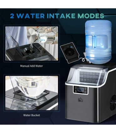 Ice Maker Machine Stainless Steel 20kg/day 25.2cm x 36cm x 37.1cm Black