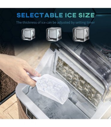 Ice Maker Machine Stainless Steel 20kg/day 25.2cm x 36cm x 37.1cm Black
