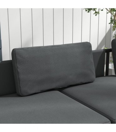 Garden Furniture Sets Grey HDPE Steel Polyester Loveseat Sofa Table 149x63x58cm