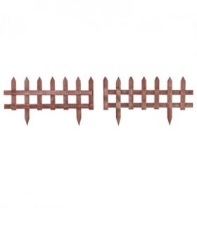 Garden Fence Border Rustic Brown Fir Wood 60x1x34cm Pack of 12 Outdoor Decor