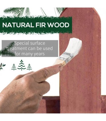 Garden Fence Border Rustic Brown Fir Wood 60x1x34cm Pack of 12 Outdoor Decor