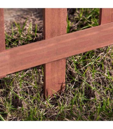 Garden Fence Border Rustic Brown Fir Wood 60x1x34cm Pack of 12 Outdoor Decor
